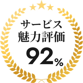 サービス魅力評価 92%